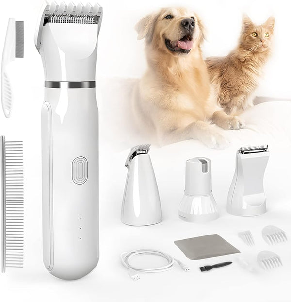 Petstyle Plus 🐶 4-in-1 Electric Clippers with 4 Interchangeable Blades